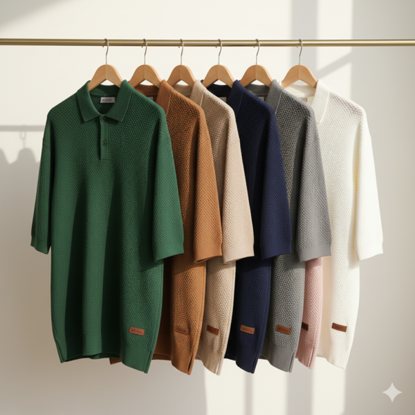 Aurelian Textured Knit Cotton Polo – Premium Old Money Collection