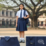Navy Blue Pleated School Skirt