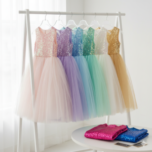 Princess Sparkle Sequined Tulle Birthday Frock
